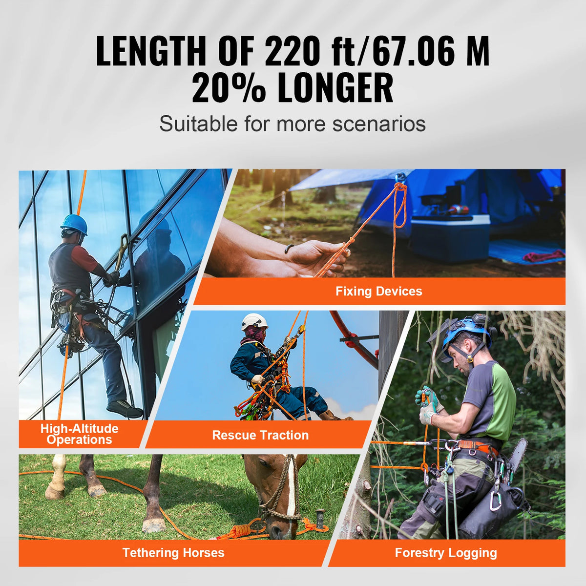SucceBuy Dual Weave Polyester Rope for Camping and Rescue