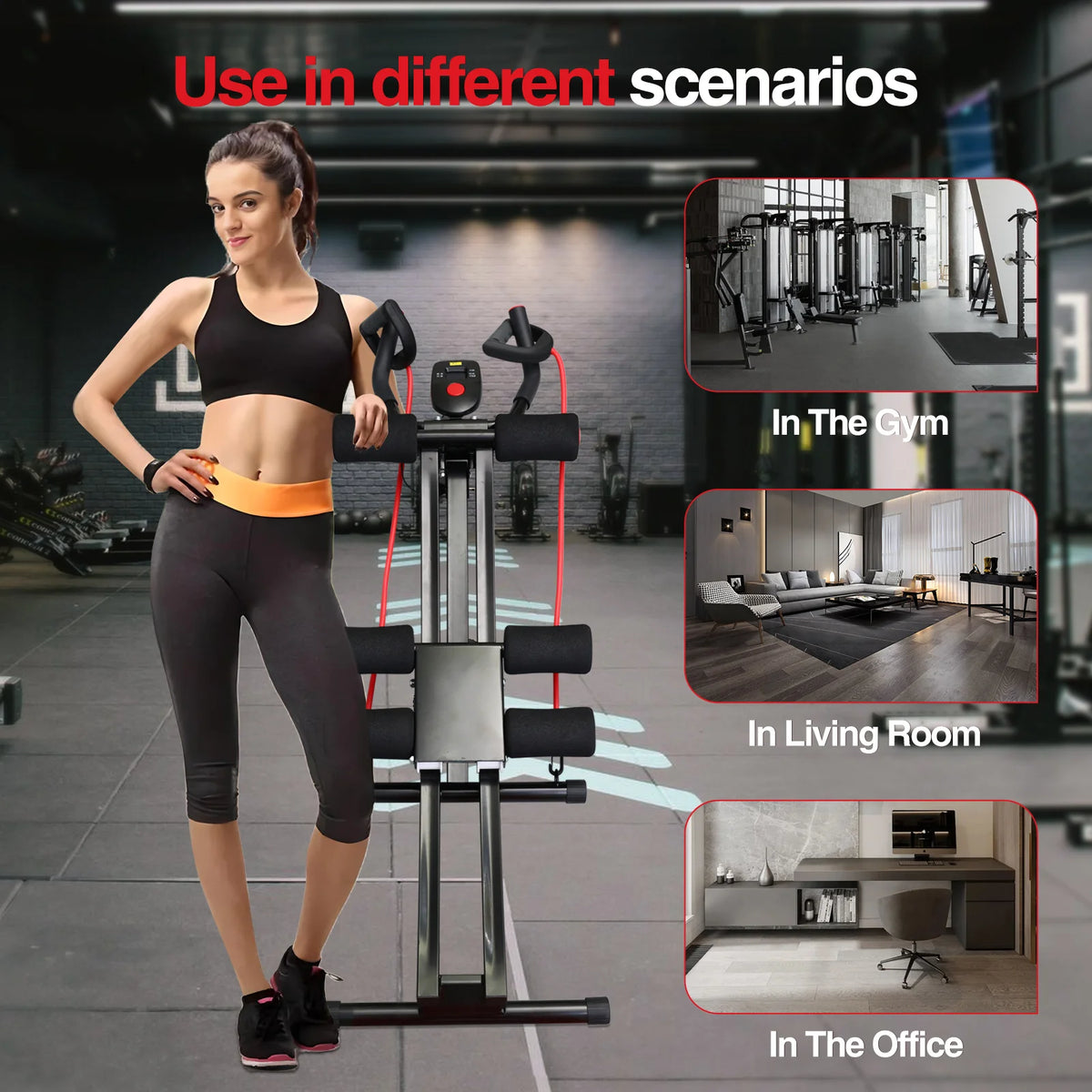 GIKPAL Foldable Ab Machine for Home Core Fitness Training