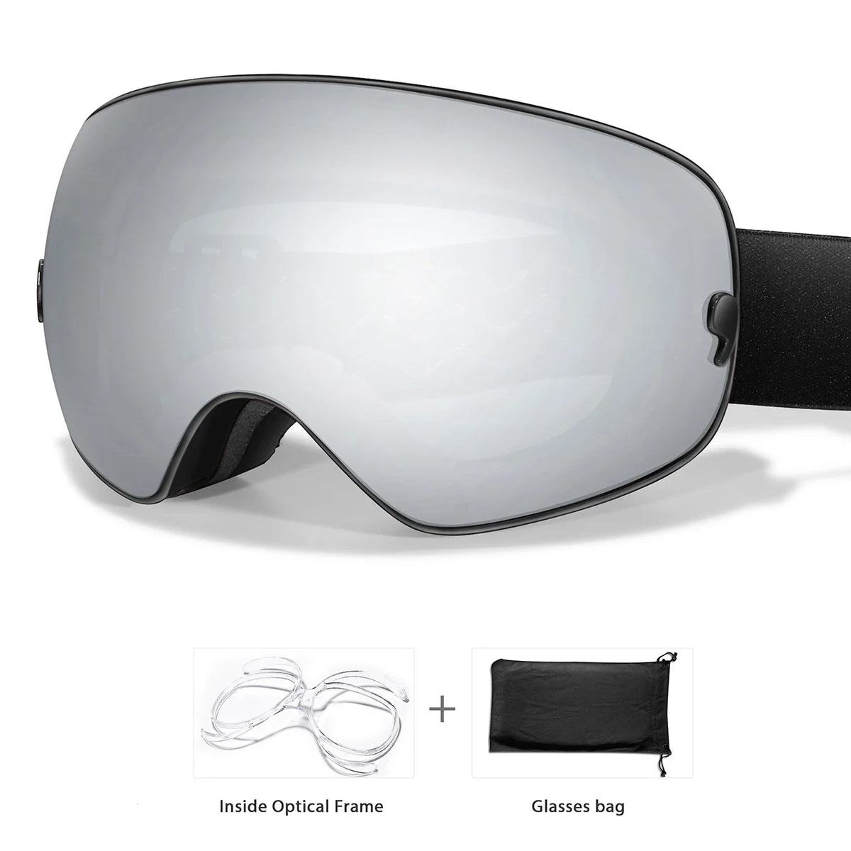 Winter Ski Goggles With Optical Insert And UV400 AntiFog Protection